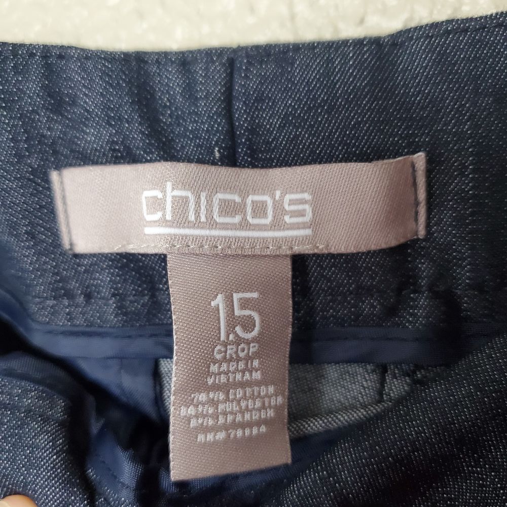 Chico's Straight ankle-length dress pants size 15 "L" women's navy blue zipper‎ - Picture 9 of 10